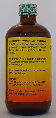 Cherifer syrup ingredients chart highlighting CGF and amino acids