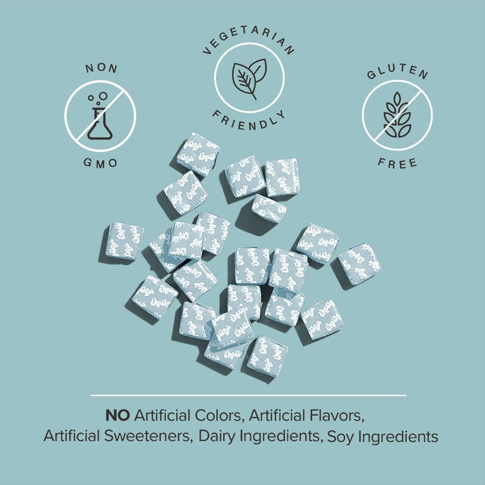 Chewsy So Long Stress gluten-free non-GMO packaging designed for safety.
