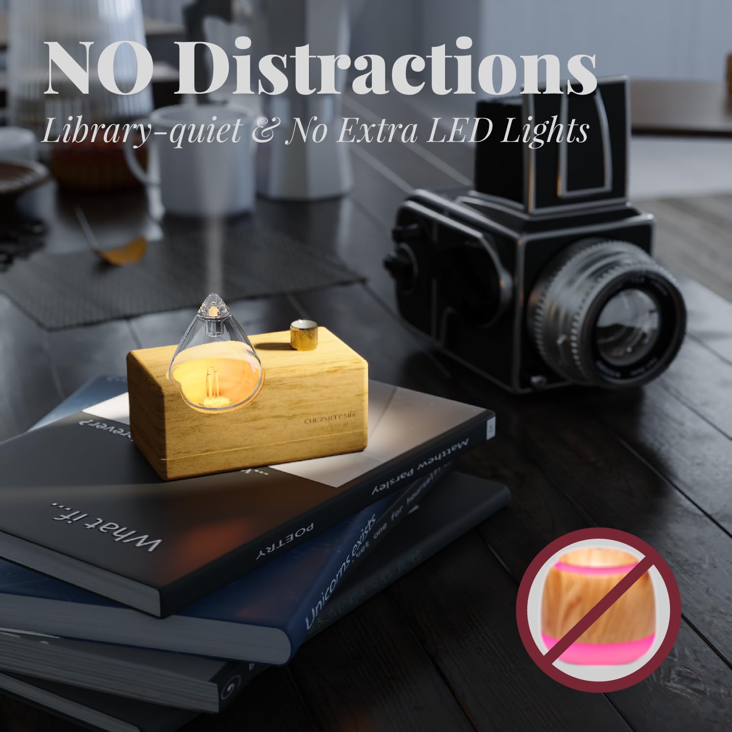 CHEZARTEMIS Waterdrop Glass Diffuser offers 4 mist levels for customization
