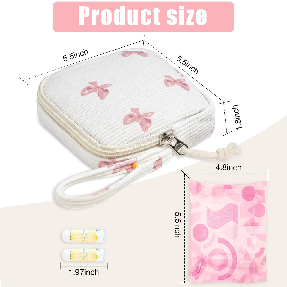 Chicarries discreet period pouch for purse keeps pads and tampons neatly.