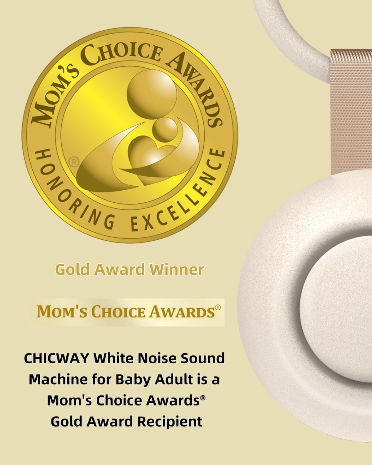 CHICWAY portable white-noise machine aids travel with consistent sleep sounds