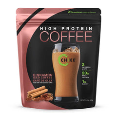 CHIKE Cinnamon Protein Coffee iced cup shows a creamy protein boost for mornings