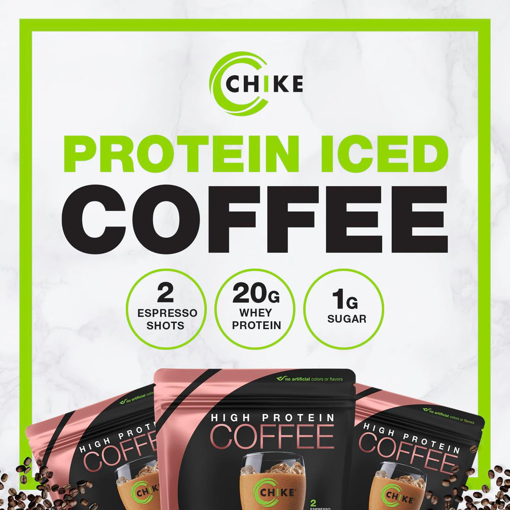 CHIKE Cinnamon Protein Coffee ingredients label highlights keto-friendly, gluten-free formula