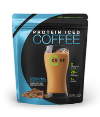 CHIKE High Protein Iced Coffee Original bottle front showing bold coffee flavor and protein boost.