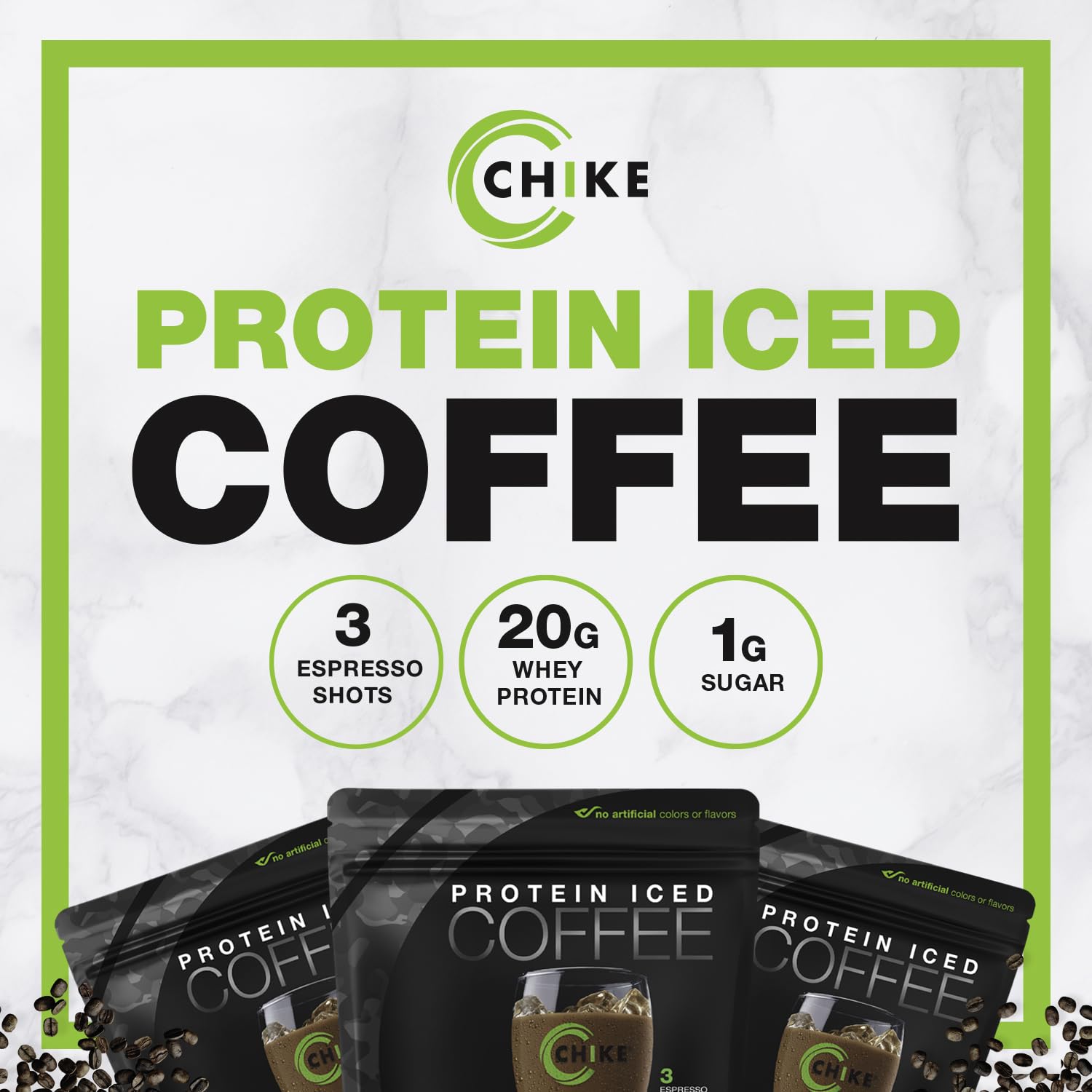 Close-up of CHIKE label showing gluten-free and keto-friendly notes