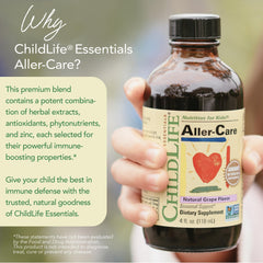 Measuring spoon with Aller-Care for precise toddler dosing.