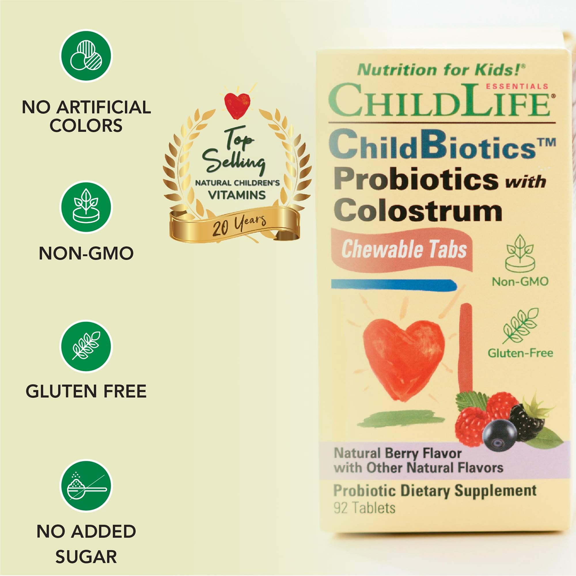 CHILDLIFE ESSENTIALS Colostrum graphic illustrating natural immune support from ChildBiotics.