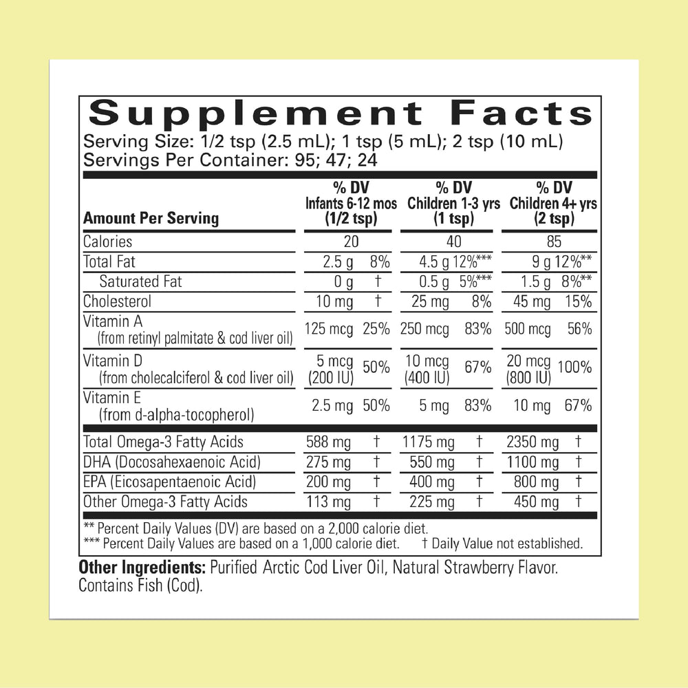 ChildLife Essentials cod liver oil pour demonstrates easy daily dosing for toddlers.
