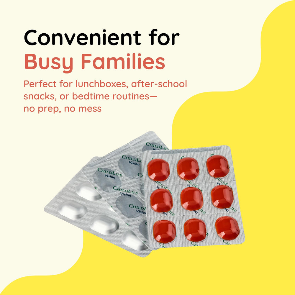 CHILDLIFE ESSENTIALS berry gummies closeup showcasing kid-friendly design.