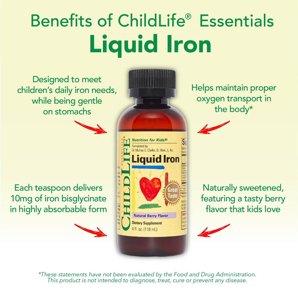CHILDLIFE ESSENTIALS 1-3 years dosing guidance illustrated for daily use