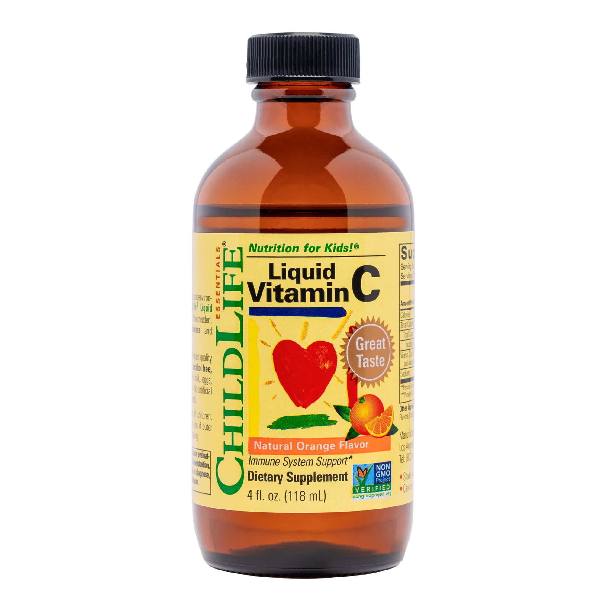 ChildLife Essentials Vitamin C bottle with easy daily dosing for kids.