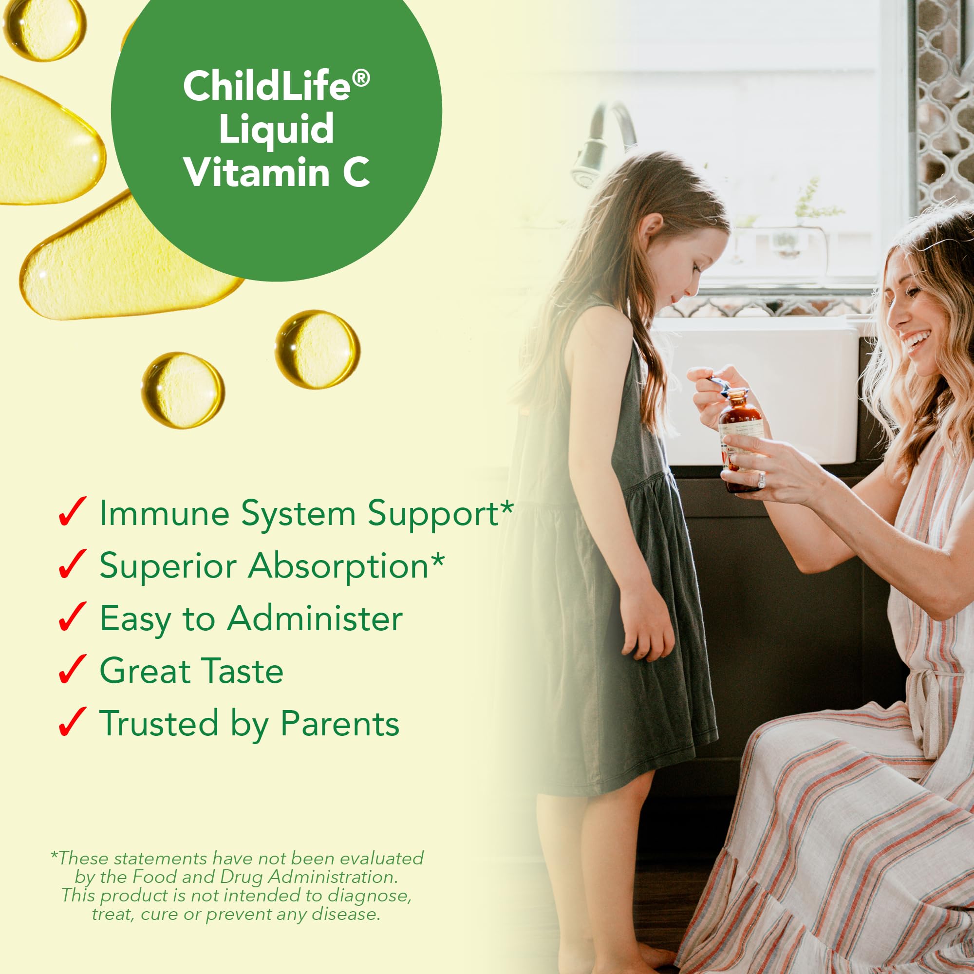 CHILDLIFE ESSENTIALS label emphasizes natural orange flavor