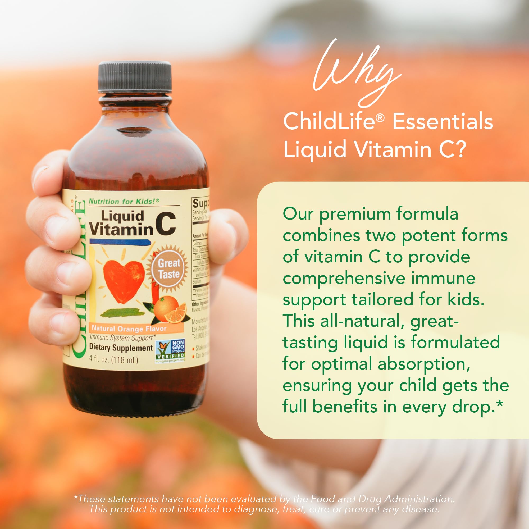CHILDLIFE ESSENTIALS Orange-flavored Vitamin C liquid for kids