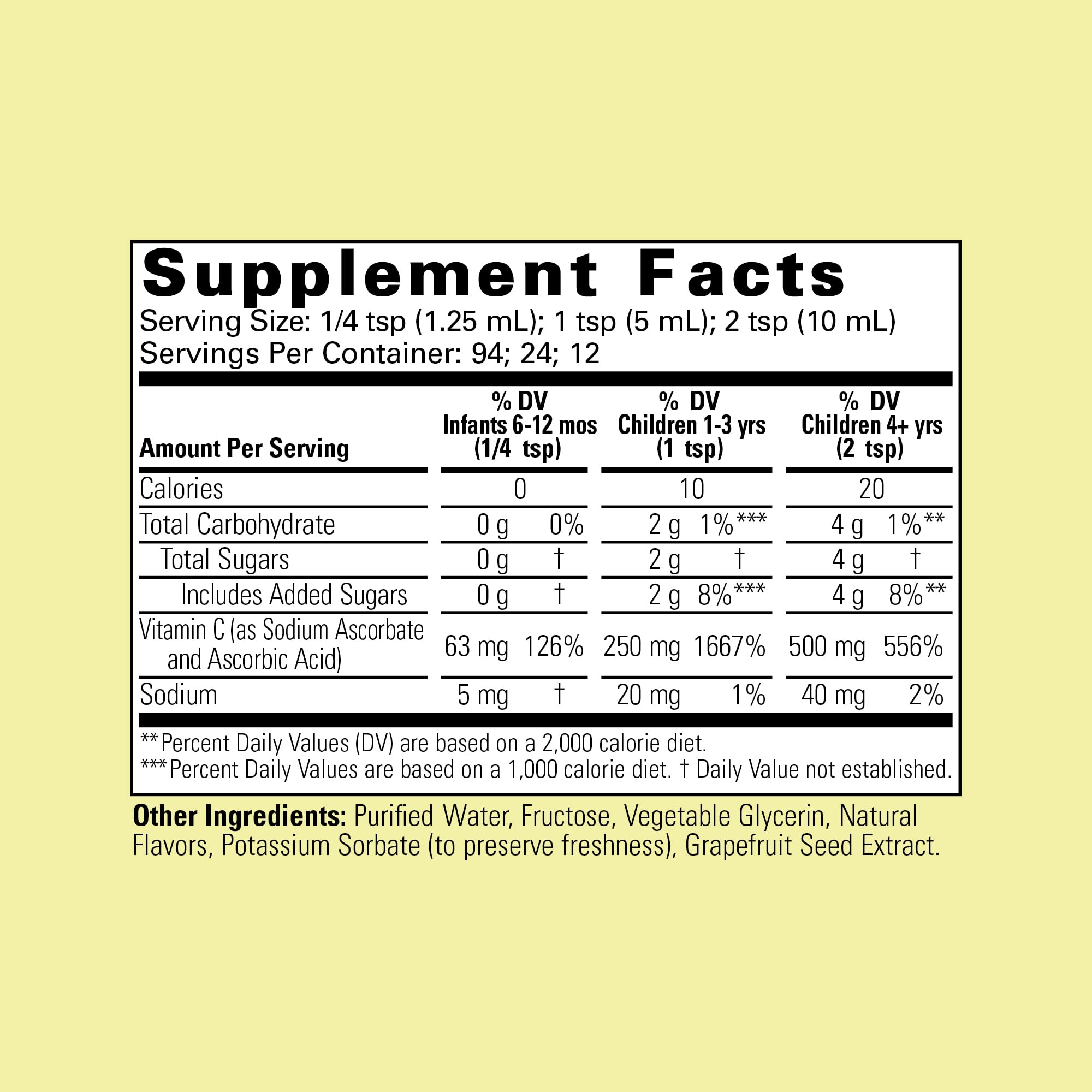 Pour CHILDLIFE Essentials Vitamin C drops into a drink for easy dosing