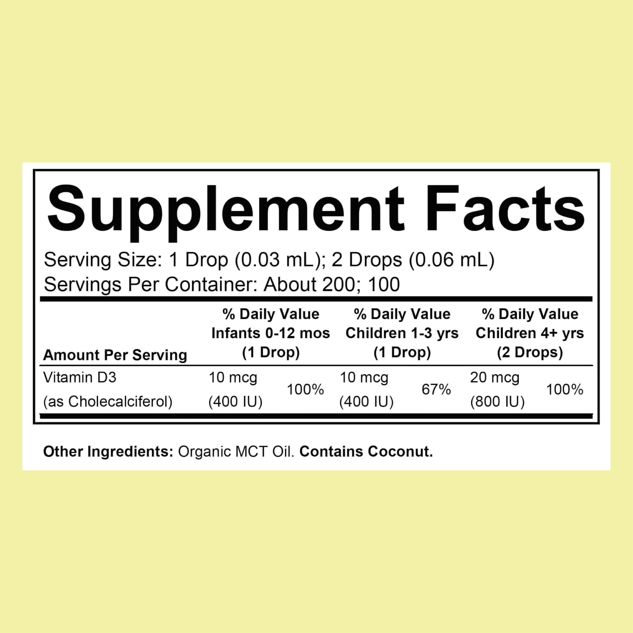 CHILDLIFE Essentials Vitamin D3 Drops dropper shown for precise baby dosing.