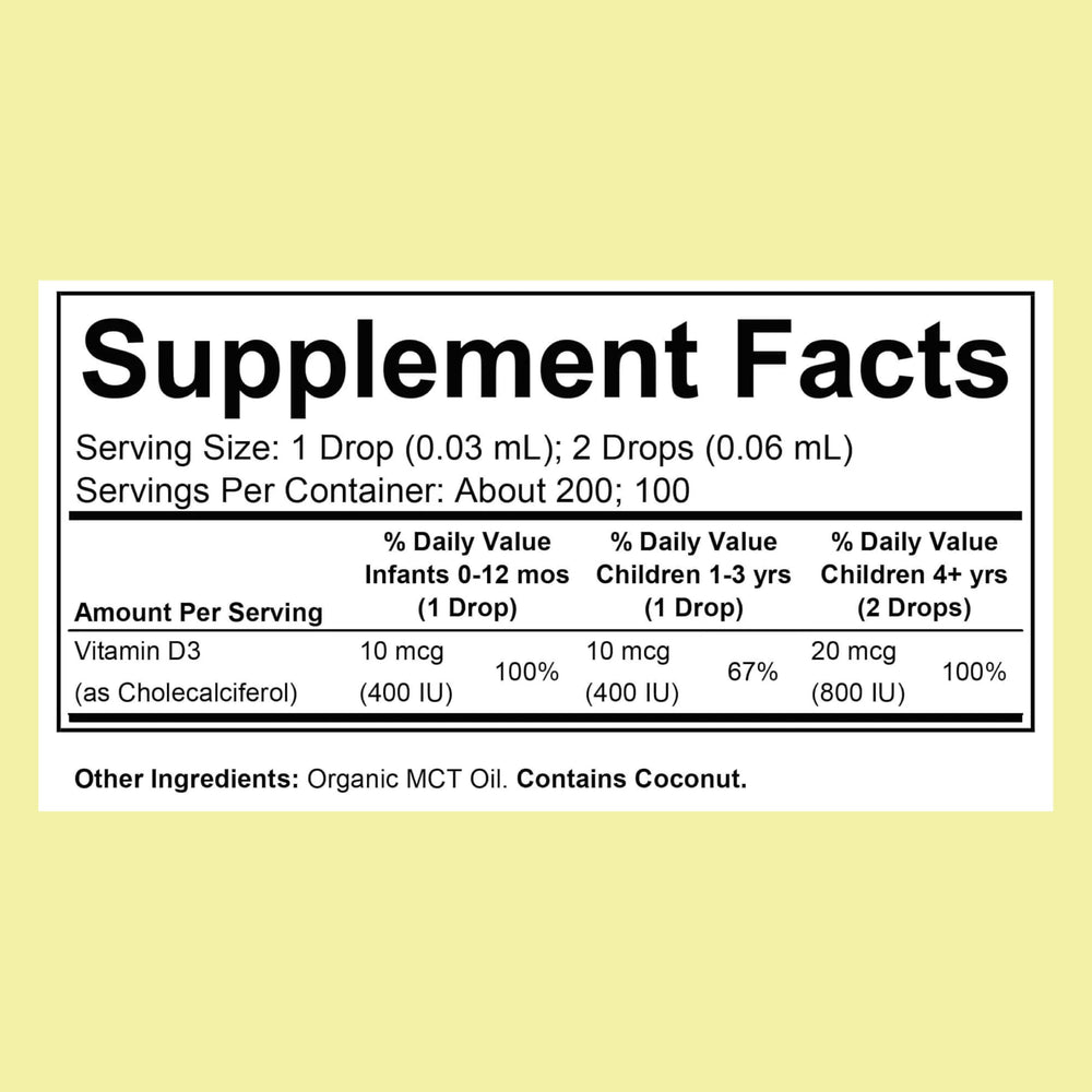 CHILDLIFE Essentials Vitamin D3 Drops dropper shown for precise baby dosing.