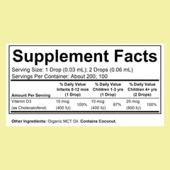 CHILDLIFE Essentials Vitamin D3 Drops dropper shown for precise baby dosing.