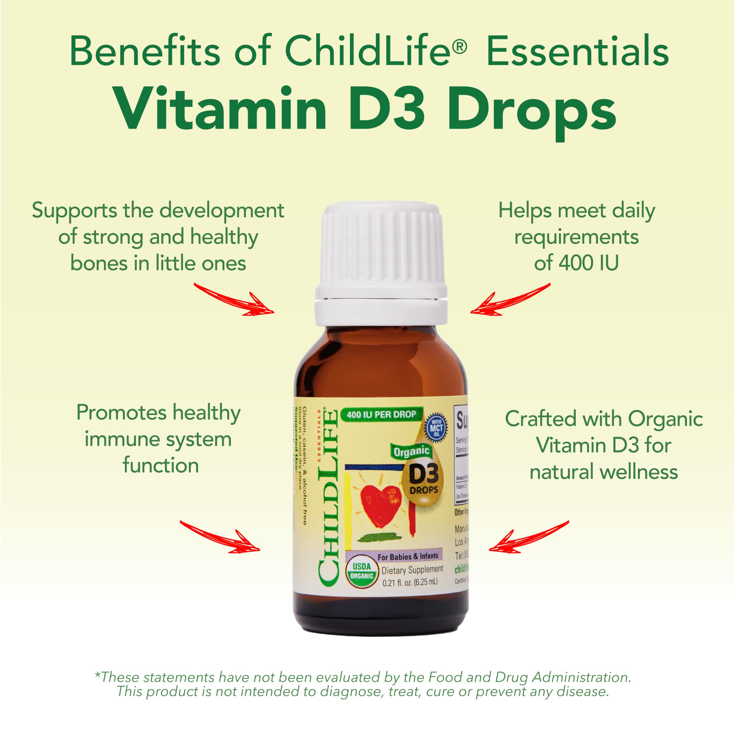 CHILDLIFE Essentials Vitamin D3 Drops compact packaging ideal for travel.