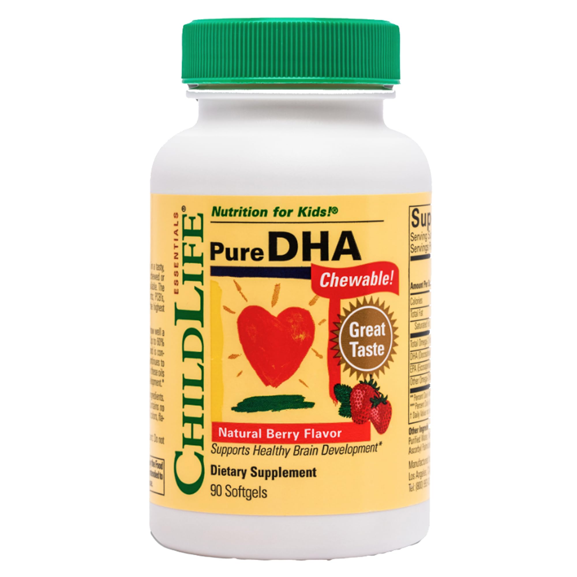 CHILDLIFE Essentials Pure DHA for Kids bottle front showing berry flavor for daily omega-3 routine
