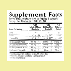 CHILDLIFE Essentials Pure DHA for Kids label close-up with omega-3 details