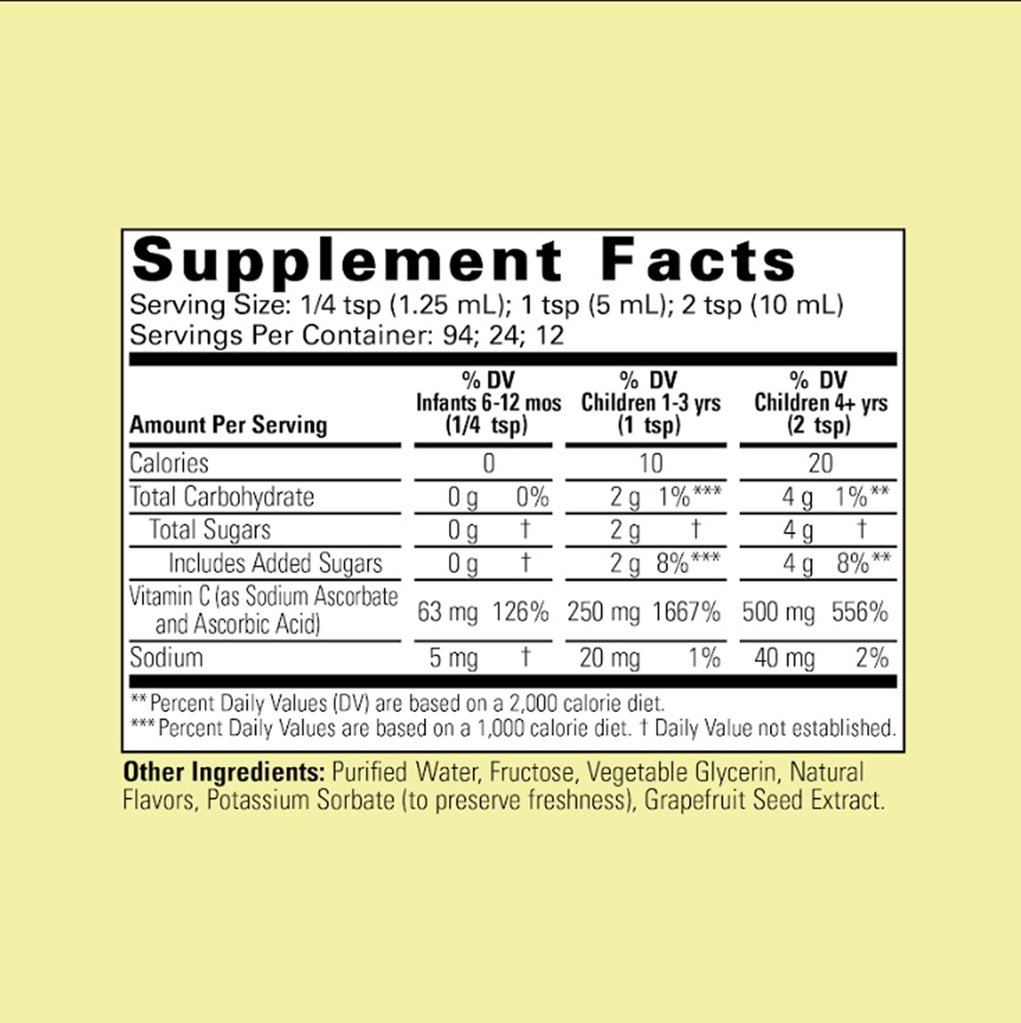 CHILDLIFE ESSENTIALS Vitamina C líquida, sabor naranja natural para niños.
