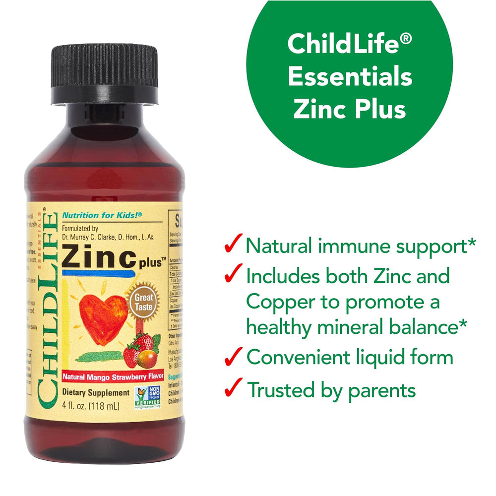CHILDLIFE ESSENTIALS zinc plus liquid is easy to swallow for toddlers.
