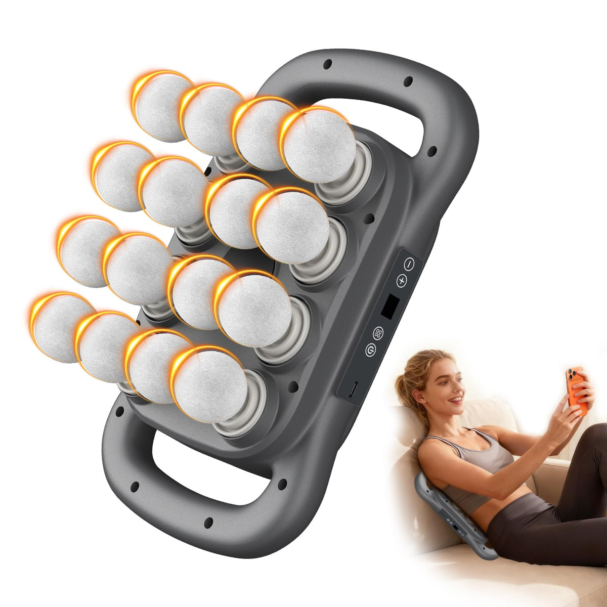 Chinensis 16-head massage gun front view for versatile deep tissue relief during recovery