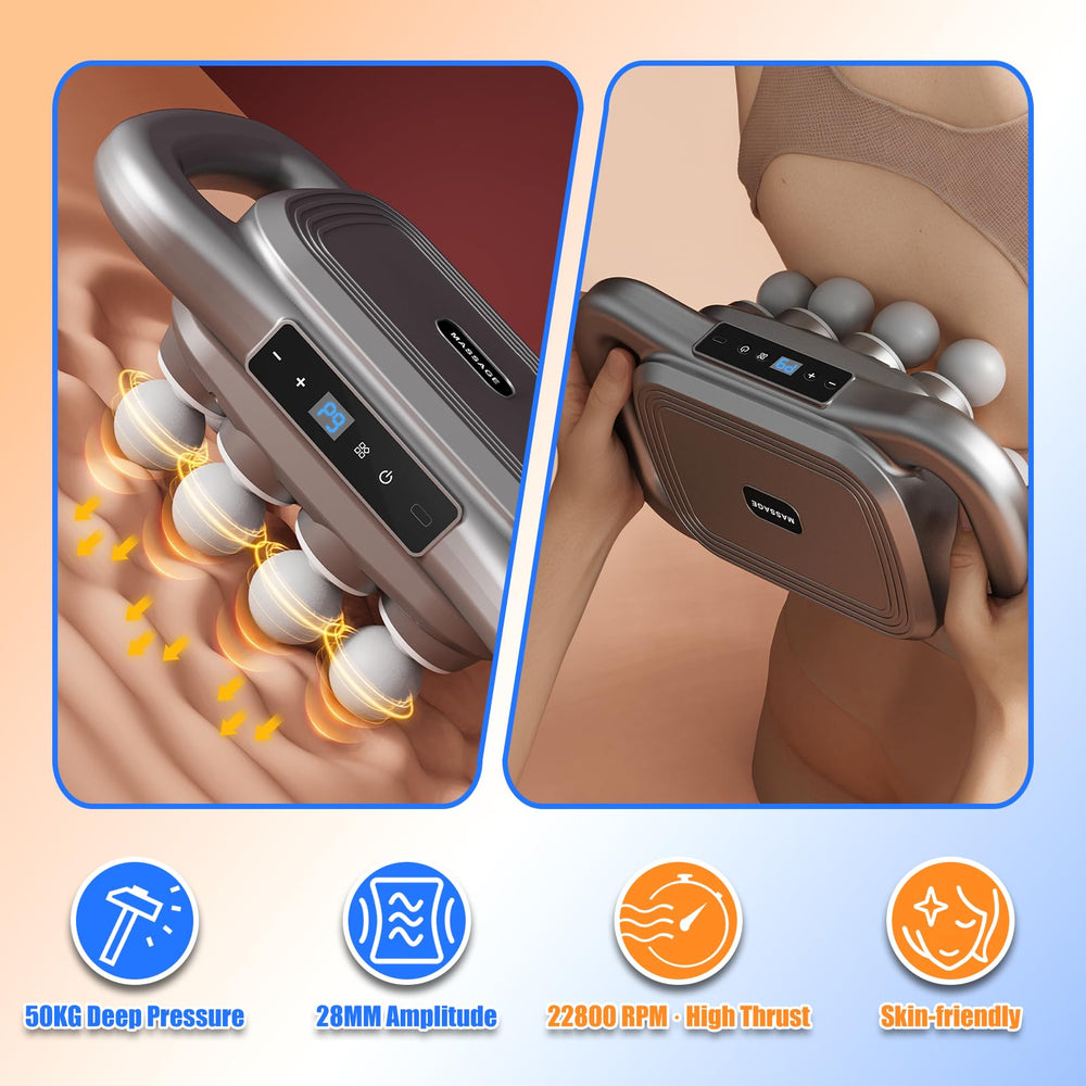 Chinensis massage gun shows 22800 RPM percussion core for large muscle groups