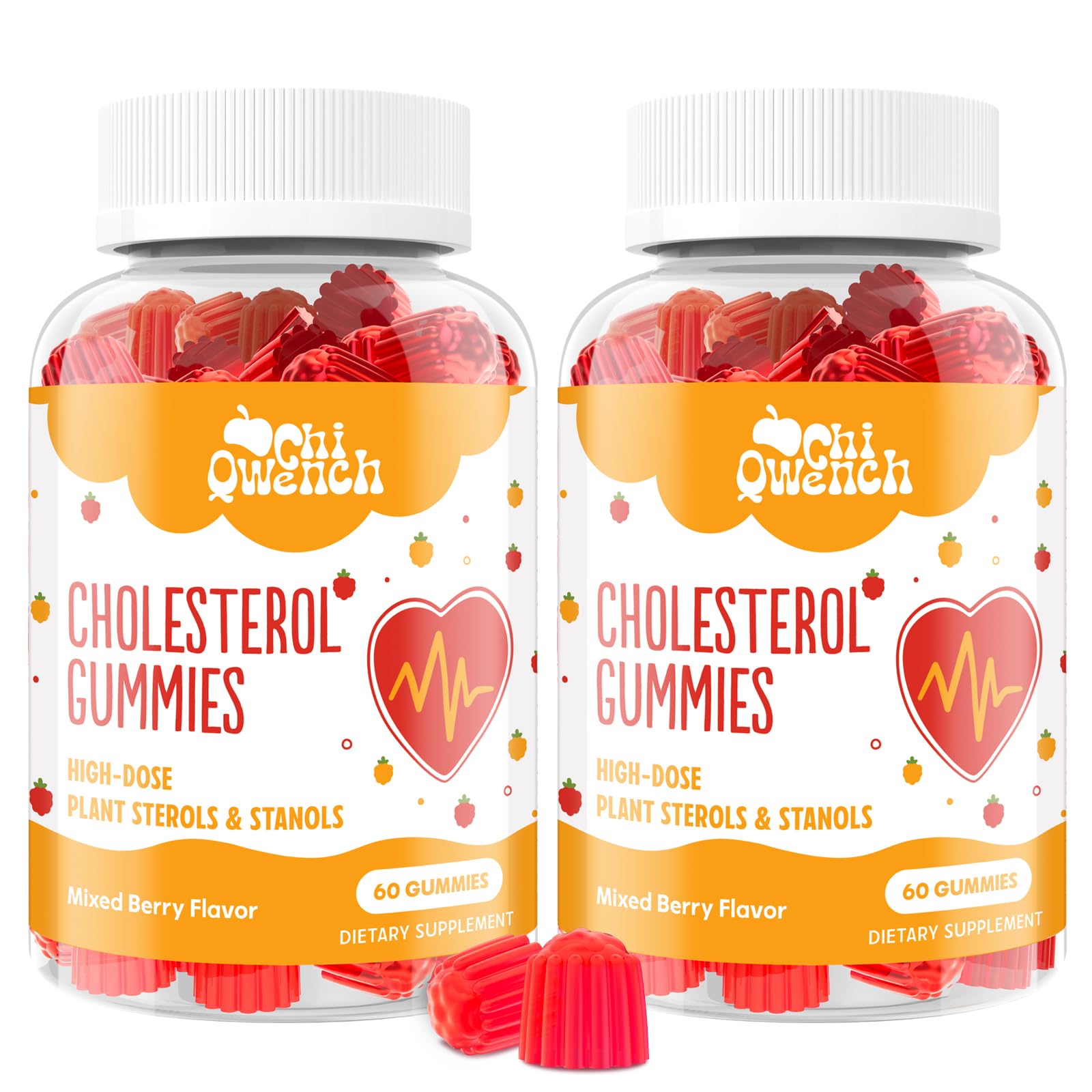 ChiQwench cholesterol supplements bottle highlights 1500 mg sterol blend for daily support
