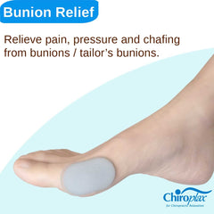 Chiroplax extra-soft foam provides cushioned support around bunion-prone spots