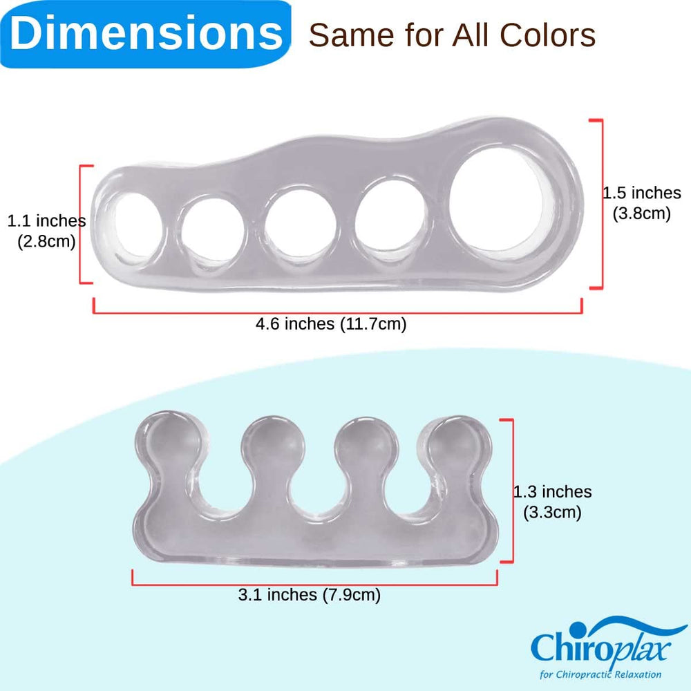 Chiroplax gel toe spacers during yoga or Pilates routines