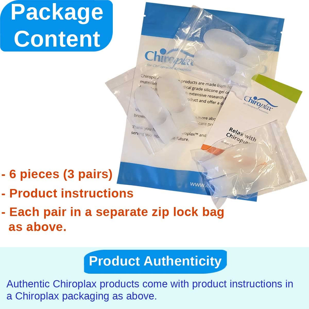 Chiroplax juego de seis almohadillas bunionette, protección continua para el dedo meñique.