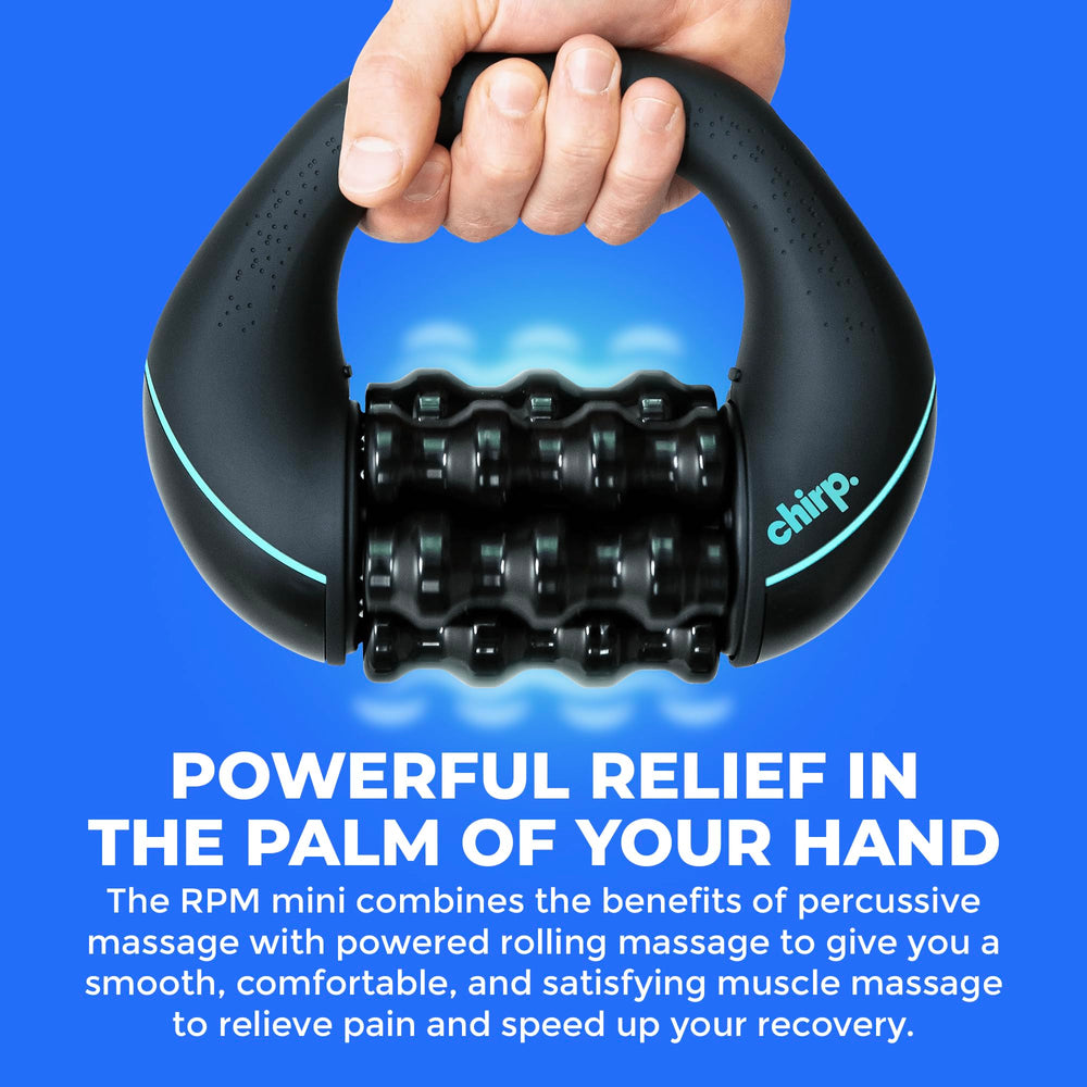 Chirp RPM Mini 3-speed spin enables customizable intensity for comforting relief.