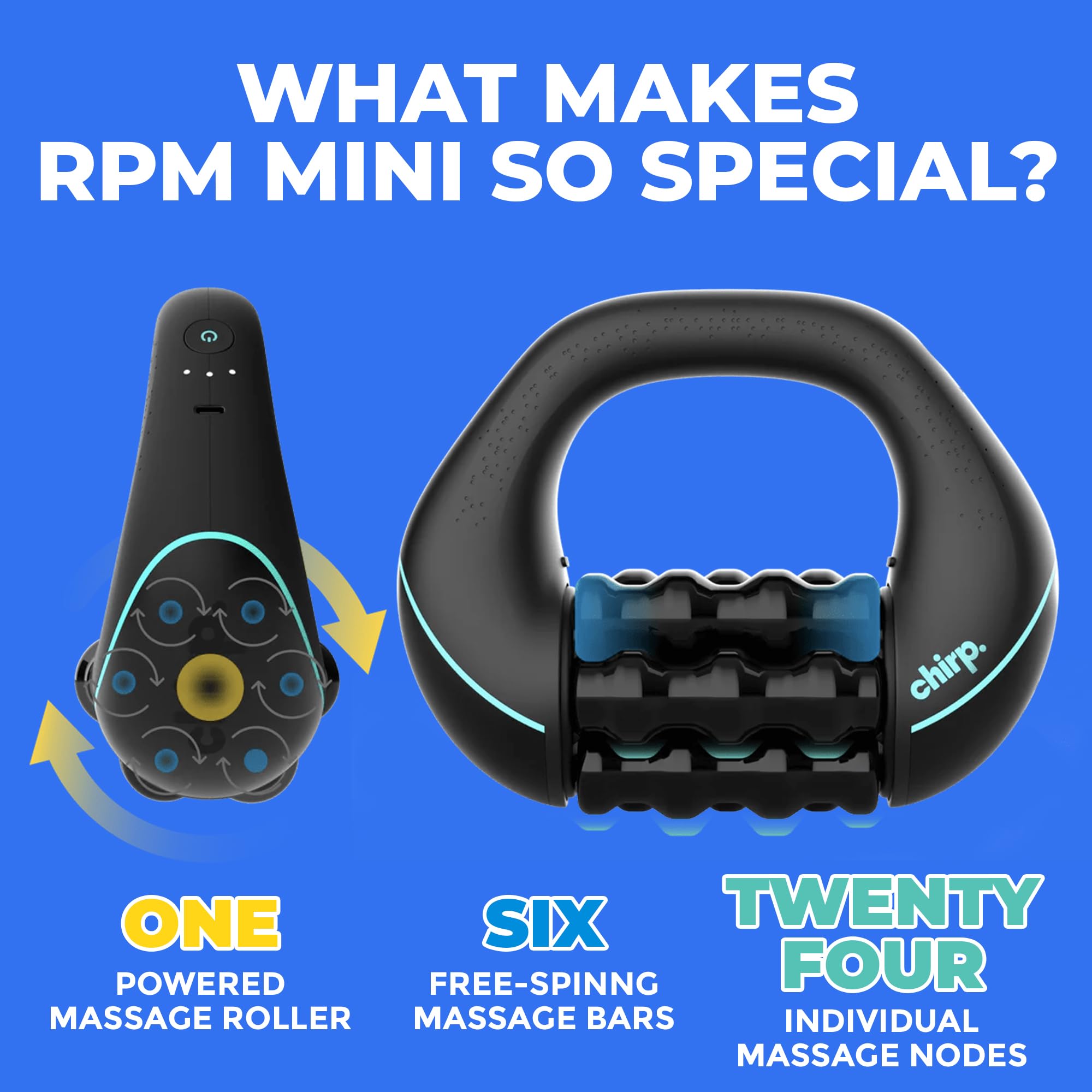 Chirp RPM Mini ergonomic handles provide comfortable grip during full-body use.