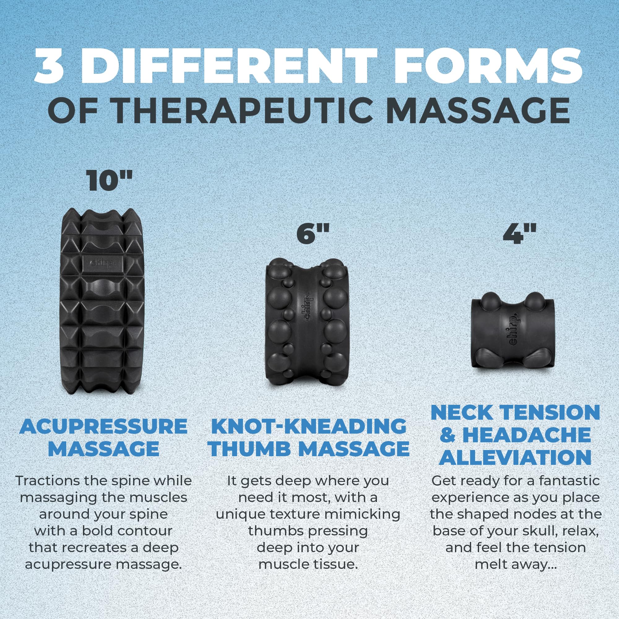 Chirp Wheel XR 10-inch acupressure wheel close-up for deep tissue relief