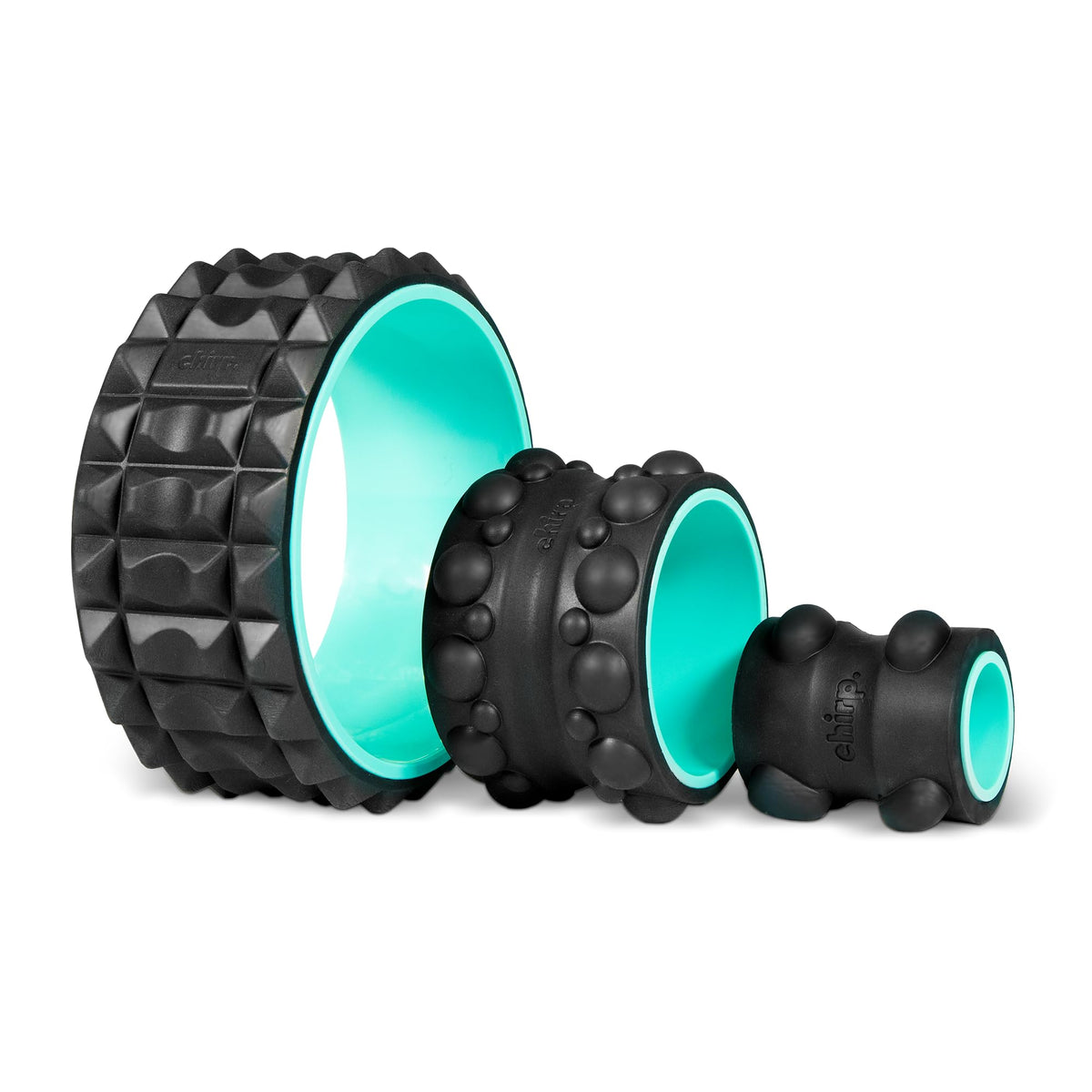 Chirp Wheel XR 3-Pack front view highlights back relief and muscle support