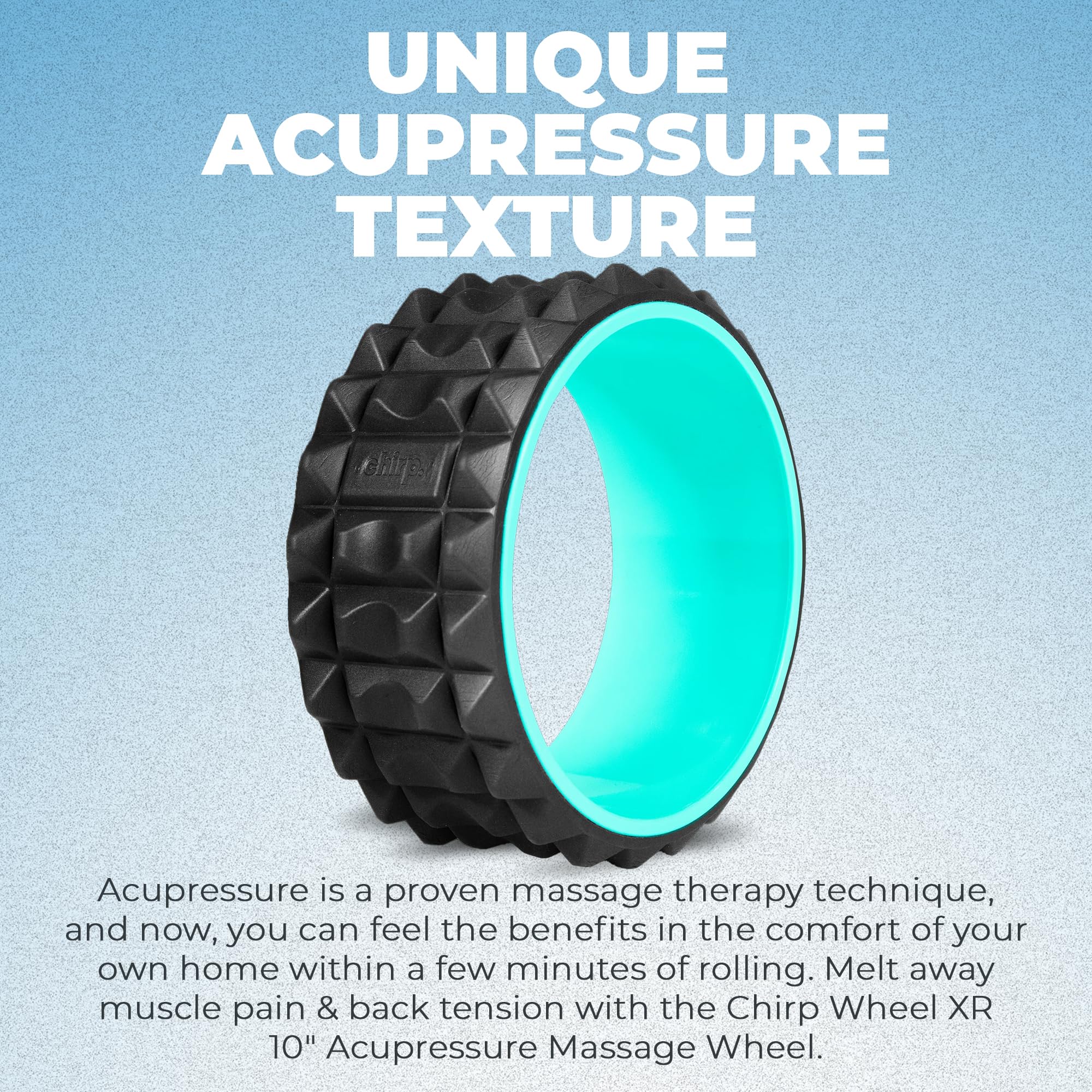 Chirp Wheel XR Acupressure promotes full-body massage and recovery