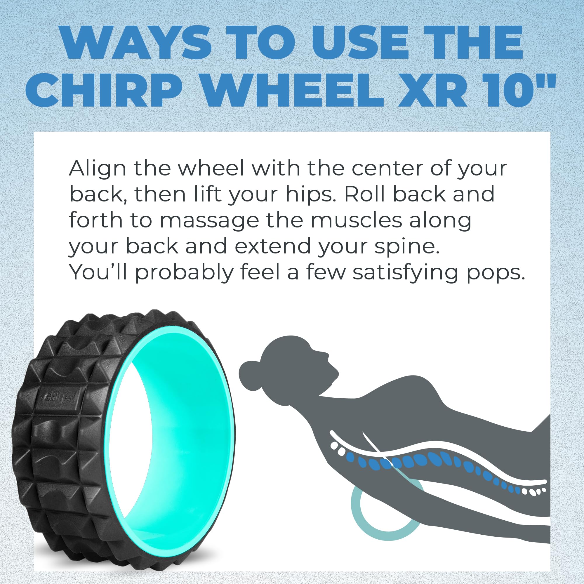 Chirp Wheel XR Acupressure high-density foam and durable core for travel