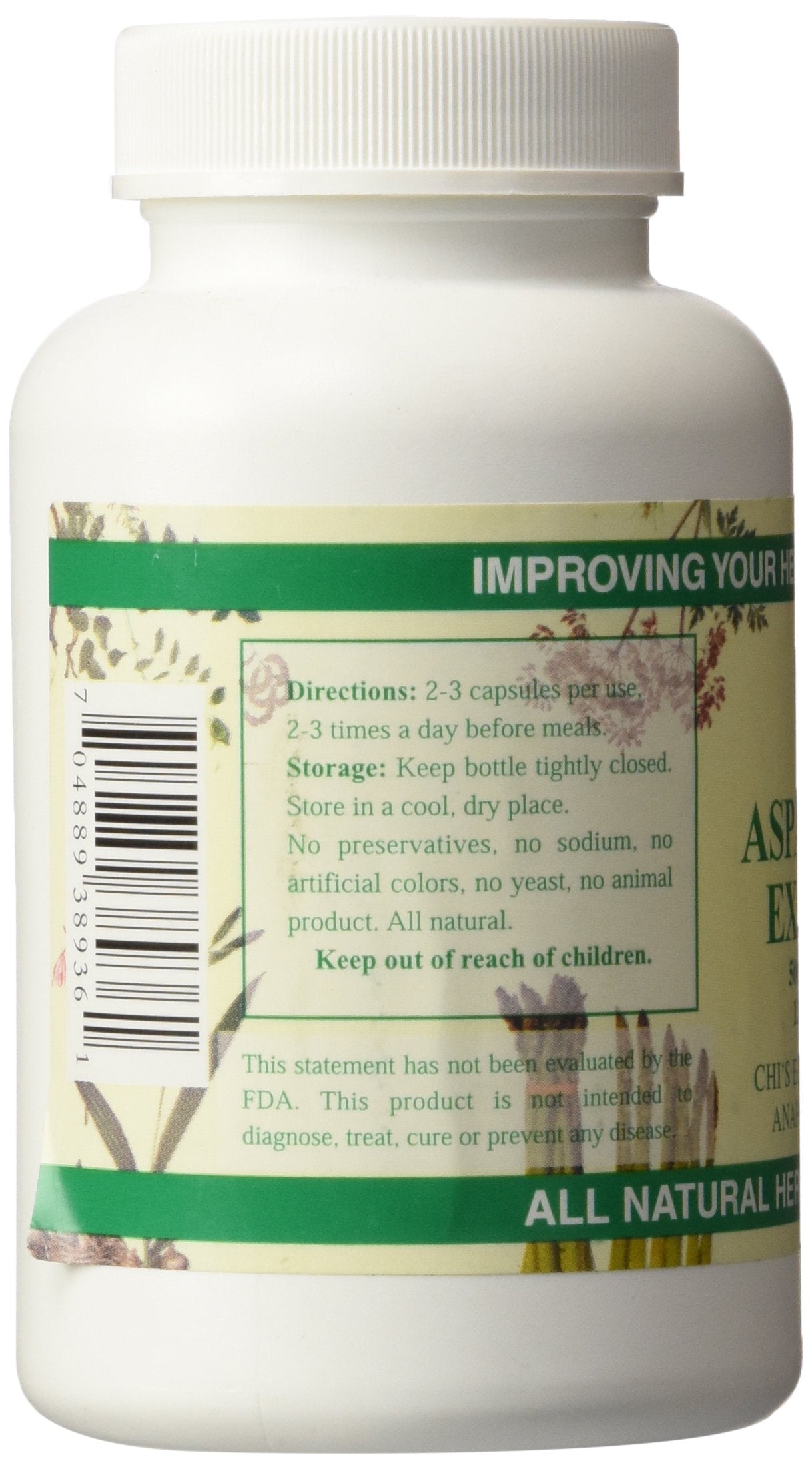 Chi's Enterprise asparagus extract capsules arranged for convenient daily use.