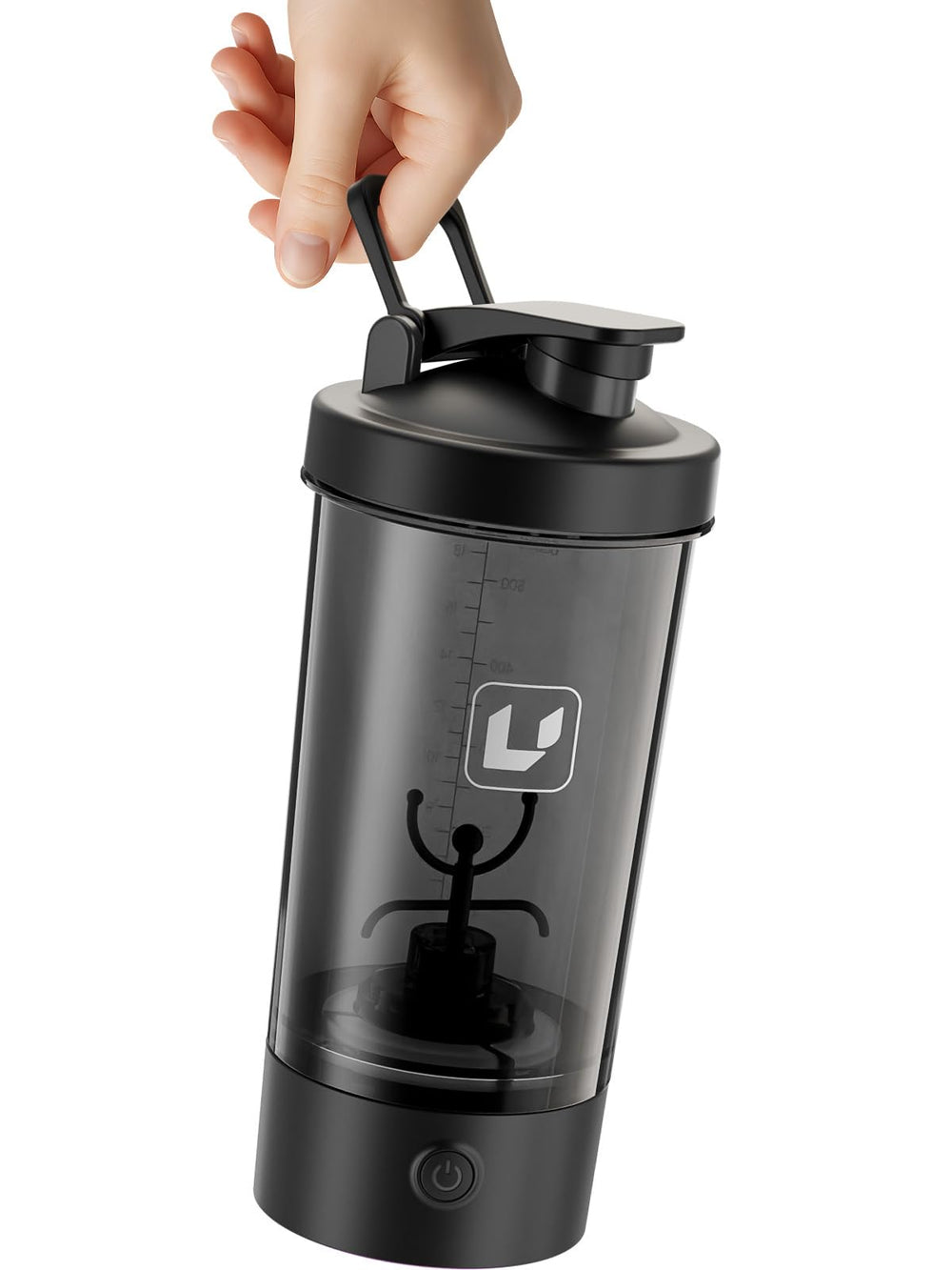 Cholas electric shaker bottle compact design fits bags and travel.