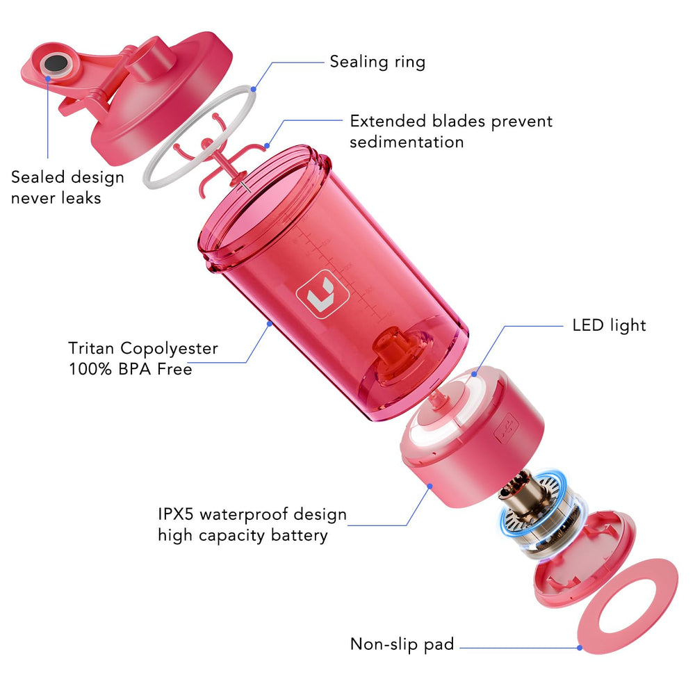 Cholas portable RoseRed shaker fits gym bags for on-the-go shakes