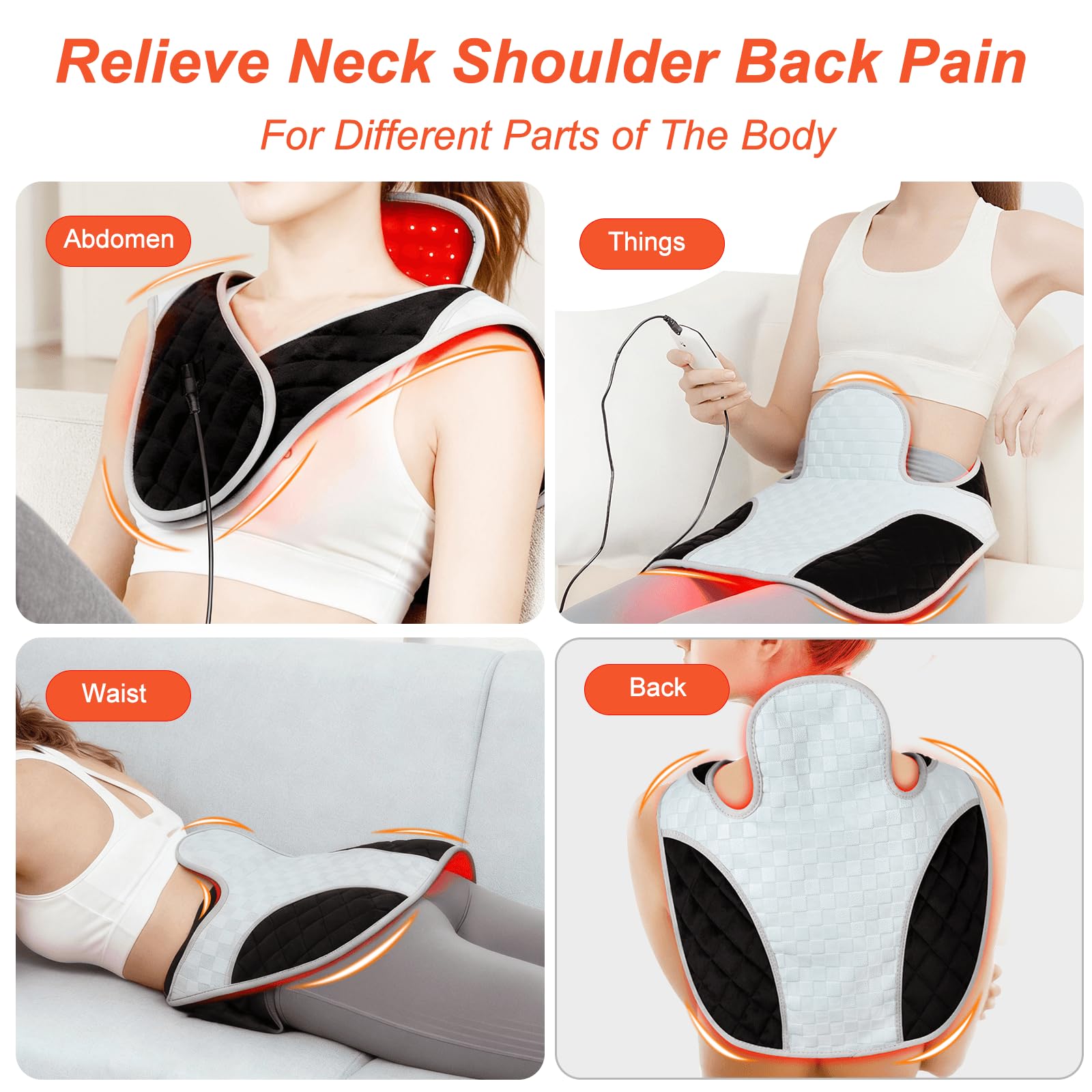 Cholas red light therapy belt for shoulders with adjustable intensity