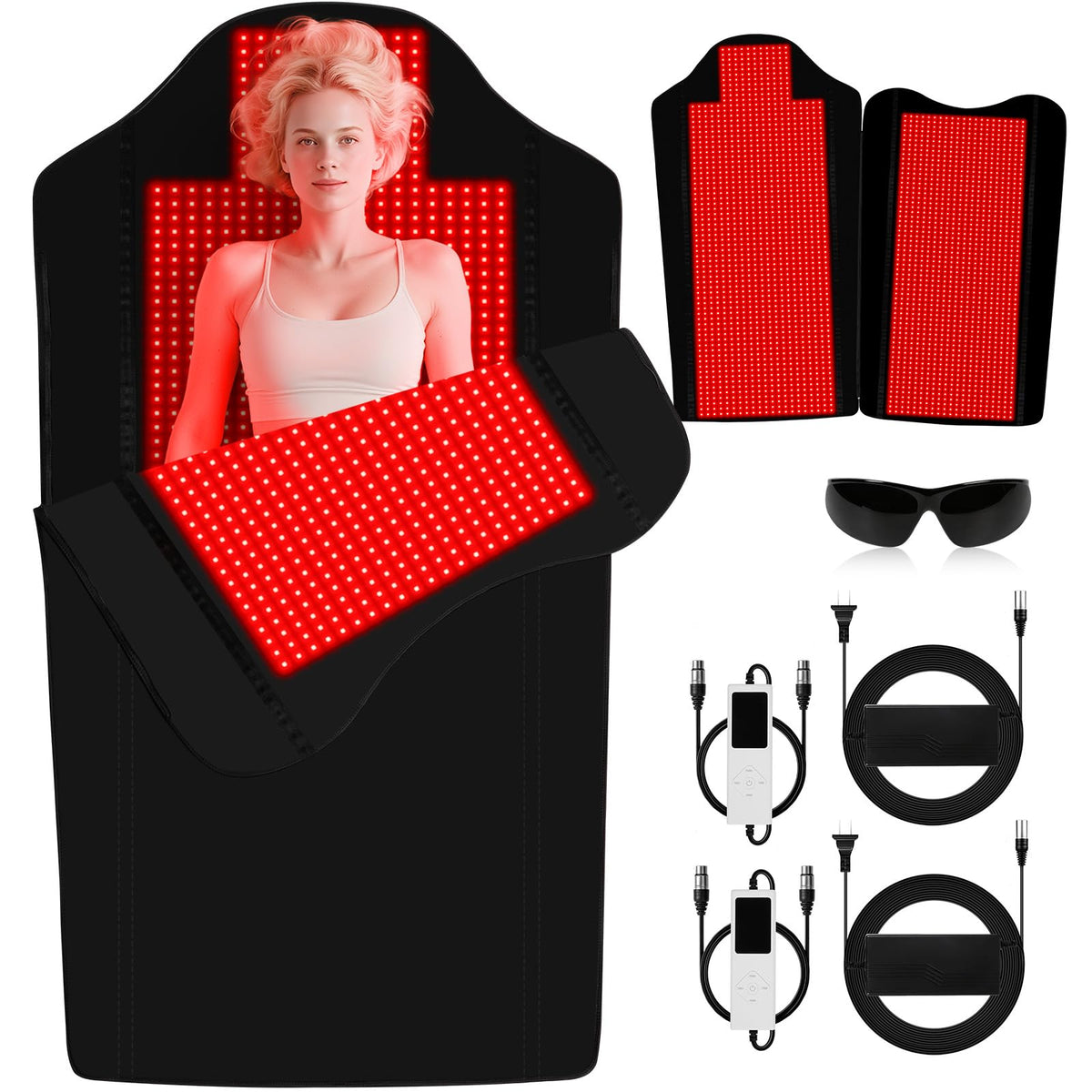 Cholas red light therapy mat in wrap-around configuration for immersive full-body sessions