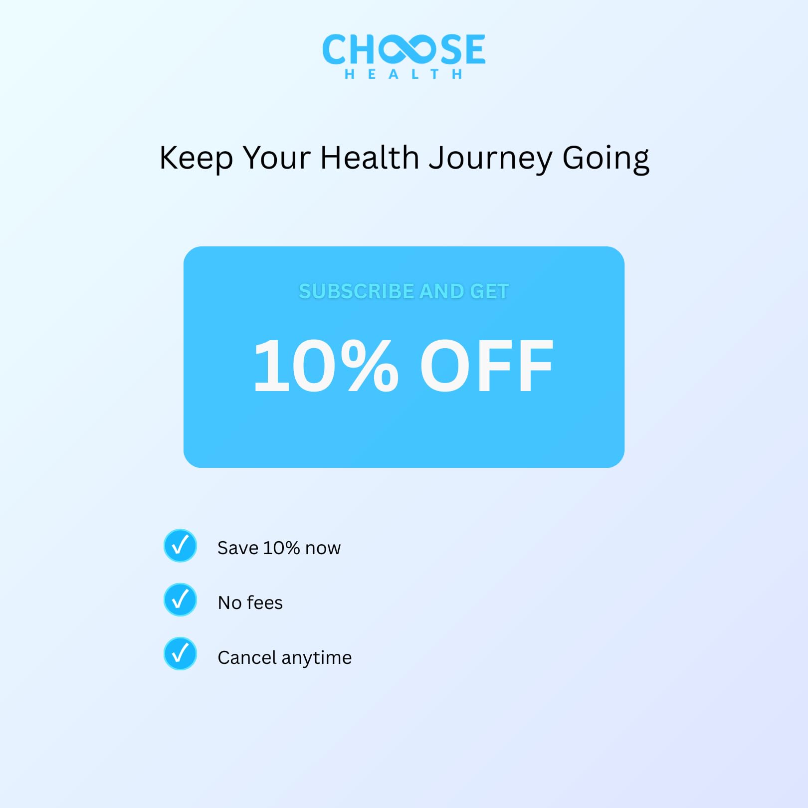 Choose Health mobile dashboard view for on-the-go health tracking.