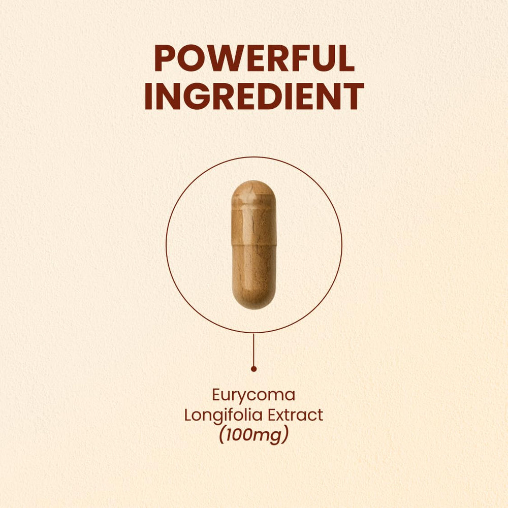 Close-up of CHOQ Tongkat Ali capsules highlighting vegan formula for daily wellness.