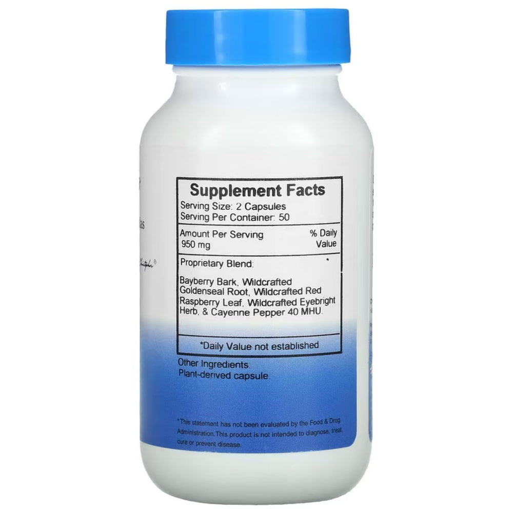 Christopher's eye formula capsules close-up, convenient vegetarian daily-use supplement.
