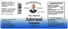 Christopher's Original Formulas Adrenal Formula capsules for easy daily energy support.