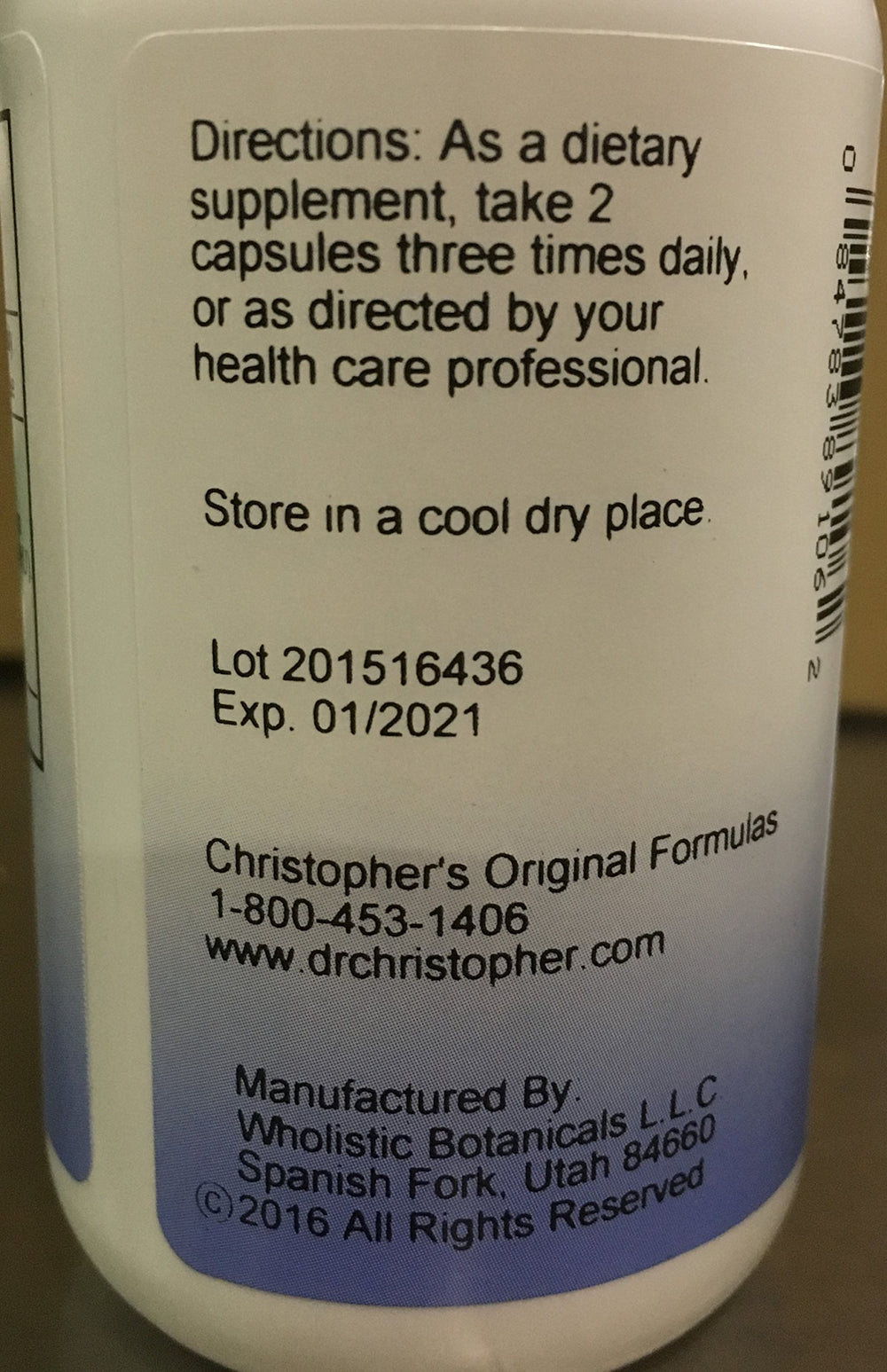 Christopher's Original Formulas Bilberry Eye capsules closeup for daily convenience