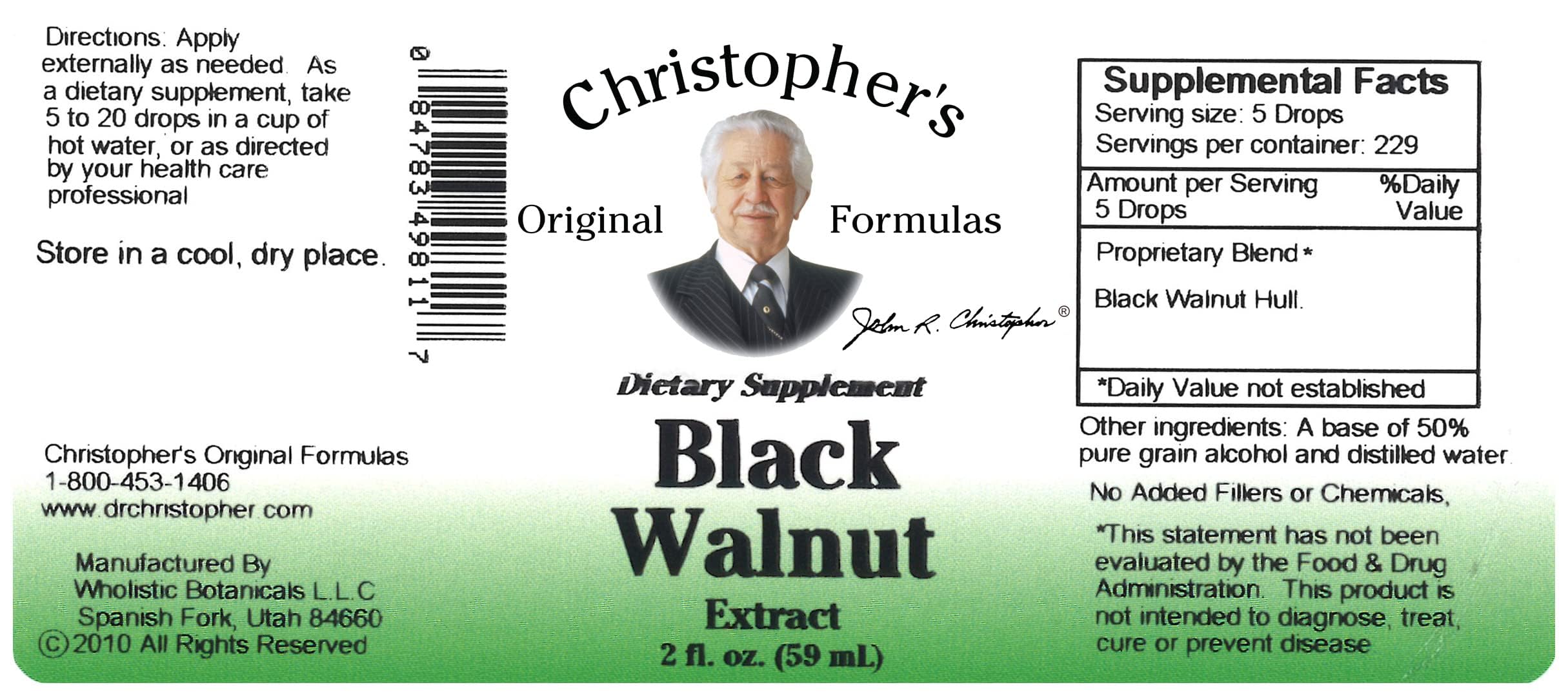 Christopher's Original Formulas Black Walnut Extract drops offer versatile administration