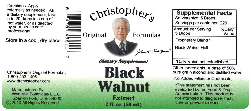 Christopher's Original Formulas Black Walnut Extract drops offer versatile administration